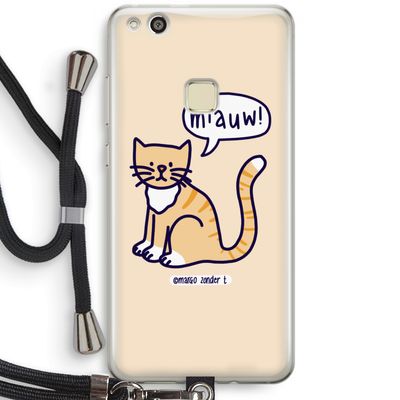 Miauw: Huawei Ascend P10 Lite Transparant Hoesje met koord