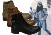 Lederlook enkellaarsjes in de aanbieding - thumbnail