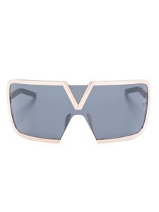 VALENTINO GARAVANI EYEWEAR lunettes de soleil V-Romask à monture oversize - Marron