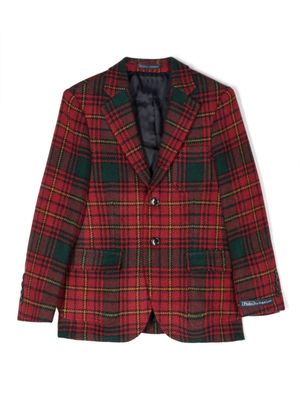 POLO RALPH LAUREN KIDS blazer en laine à carreaux - Rouge