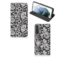 Samsung Galaxy S21 FE Smart Cover Black Flowers