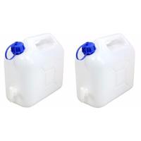 Jerrycan voor water 5 liter - 2x - incl. schenkkraan - waterjerrycan / watertank