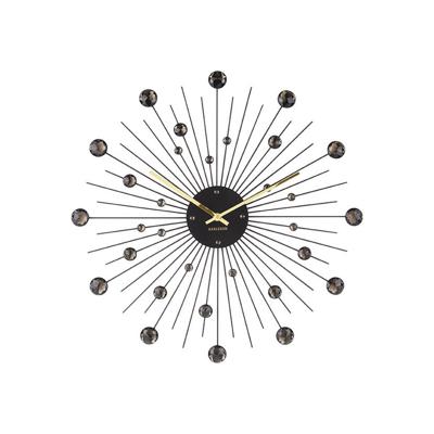 Wandklok Sunburst Groot Zwart