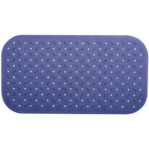 MSV Douche/bad anti-slip mat badkamer - rubber - blauw - 36 x 65 cm - Badmatjes