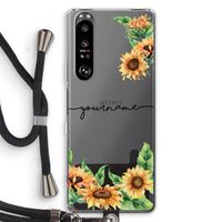 Zonnebloemen: Sony Xperia 1 III Transparant Hoesje met koord