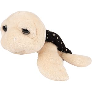 Suki Gifts pluche zeeschildpad Jules knuffeldier - cute eyes - beige - 14 cm