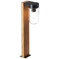 BRILLIANT - CABAR Tuinpaal - donkere houtkleur/zwart - metaal/glas E27 1x40W