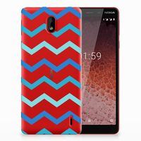 Nokia 1 Plus TPU bumper Zigzag Blauw - thumbnail