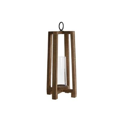 Kaarshouder Home ESPRIT Natuurlijk Kristal Mangohout 27 x 27 x 54 cm