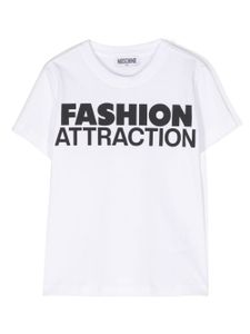 Moschino Kids t-shirt en coton à slogan imprimé - Blanc