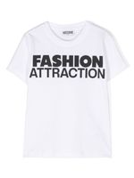 Moschino Kids t-shirt en coton à slogan imprimé - Blanc