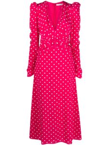 Alessandra Rich robe imprimée à manches longues - Rose