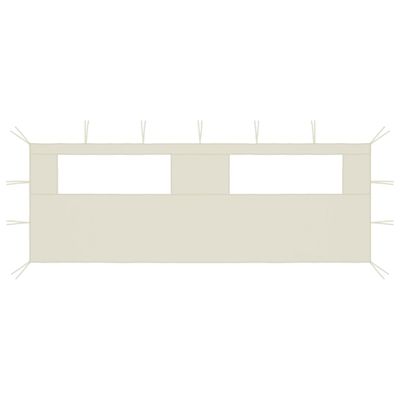 VidaXL Prieelzijwand met ramen 6x2 m crèmekleurig
