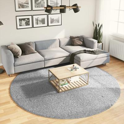 VidaXL Vloerkleed pamplona shaggy hoogpolig modern ø 240 cm grijs