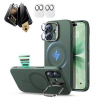 iPhone 17 Bundle Cloud Soft Magnetic Case (Stash Stand) and Armorite Pro Privacy Screen Protector - Olive Green
