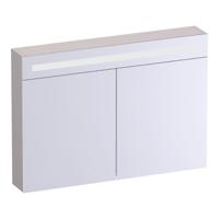 Brauer Promise Deluxe Spiegelkast - 100 cm - met Verlichting - 2 Dubbelzijdige Spiegeldeuren - Mat Zand