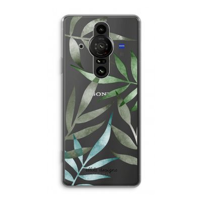 Tropical watercolor leaves: Sony Xperia Pro-I Transparant Hoesje