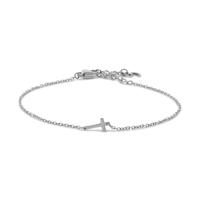 Minimalistische kruis armband - Stainless steel - Zilver