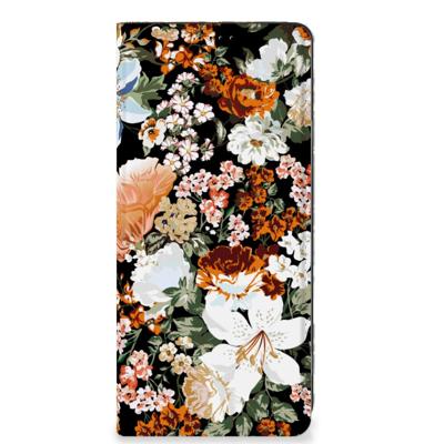 Smart Cover voor OPPO A58 4G Dark Flowers Smart Cover voor OPPO A58 4G Dark Flowers