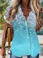 Loosen Ombre Short Sleeve Blouse - thumbnail