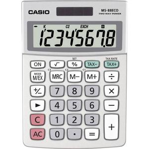 Casio MS-88ECO Bureaurekenmachine Zilver Aantal displayposities: 8 werkt op zonne-energie, werkt op batterijen (l x b x h) 145 x 103 x 31 mm