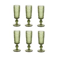 Set van bekers Home ESPRIT Groen Kristal 135 ml (6 Stuks)