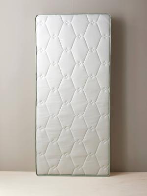 Ademende kindermatras met veren, behandeld met Passerelle®. wit