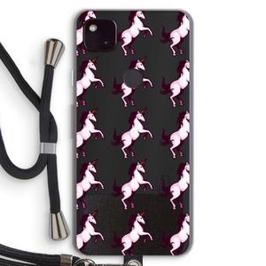 Musketon Unicorn: Pixel 4a 5G Transparant Hoesje met koord