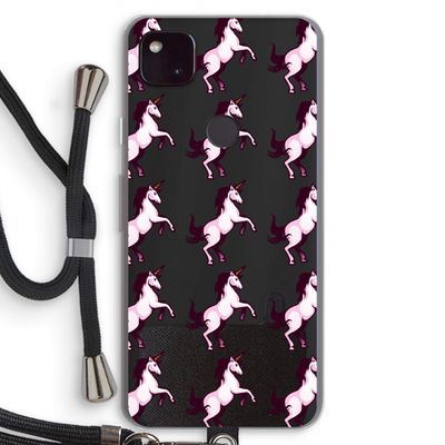 Musketon Unicorn: Pixel 4a 5G Transparant Hoesje met koord
