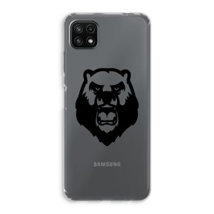 Angry Bear (black): Samsung Galaxy A22 5G Transparant Hoesje