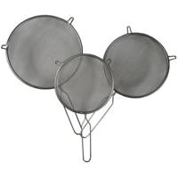 Keukenzeef set 3 stuks - RVS - met handvat - 16 cm - 18 cm - 21 cm