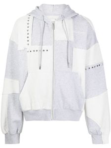 Feng Chen Wang hoodie zippé à détails de clous - Gris