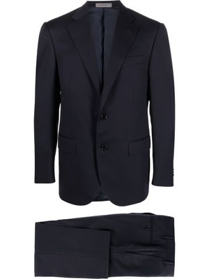Corneliani costume en laine vierge à veste à simple boutonnage - Bleu