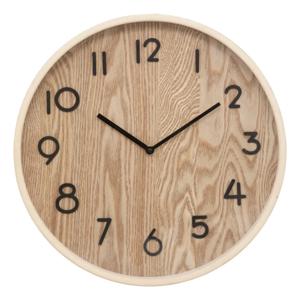 Wandklok/muur klok - Woody - Dia 38 cm - hout - beige - keuken/kamer