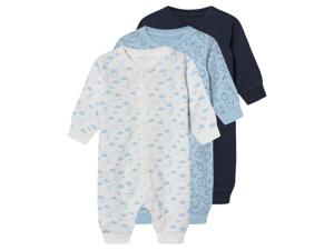 lupilu 3 baby pyjama&apos;s (Donkerblauw/blauw/wit, 74/80)