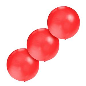 Grote ballonnen 60 cm - Set van 3x stuks - rood - Feestartikelen/versiering - verjaardag