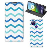 Motorola Moto G9 Power Hoesje met Magneet Zigzag Blauw