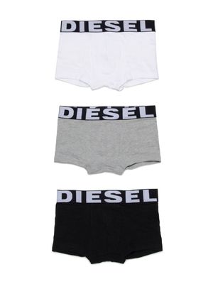 Diesel Kids lot de trois boxers à taille logo - Noir