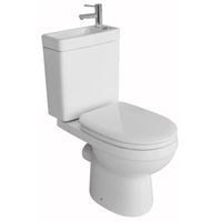 Allibert duoblok toiletset - 81x65x36.5cm - inclusief porseleinen fontein - met kraan en afvoer - keramiek wit 821234