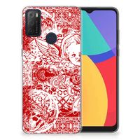 Silicone Back Case Alcatel 1S (2021) Angel Skull Rood - thumbnail