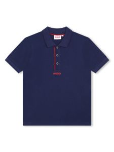 HUGO KIDS polo à logo imprimé - Bleu