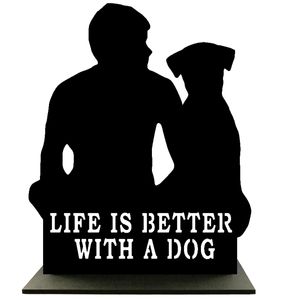 Houten Standaard - Man met Hond