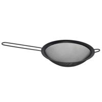 Gerimport Keuken vergiet met handvat - zwart - metaal - 18 cm - afgiet zeef