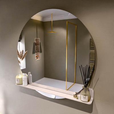 MONDIAZ SPOT spiegel rond 110cm met Spiegelplanchet kleur Rosee.