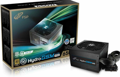 FSP/Fortron Hydro GSM Lite PRO 650W power supply unit 20+4 pin ATX ATX Zwart FSP/Fortron Hydro GSM Lite PRO 650W power supply unit 20+4 pin ATX ATX Zwart