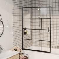Douchewand 100x140 cm ESG zwart - thumbnail