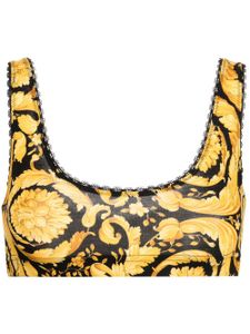 Versace soutien-gorge en coton à imprimé Barocco - Noir