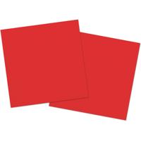 Folat Feest Servetten - 20x - rood - 33 x 33 cm - papier - lunch/diner servetjes