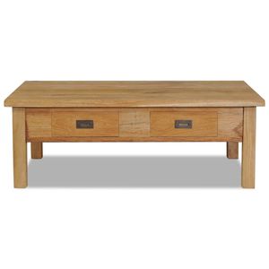 The Living Store Salontafel Koloniaal Teakhout 100x60x35 cm - 2 Lades