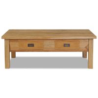 The Living Store Salontafel Koloniaal Teakhout 100x60x35 cm - 2 Lades